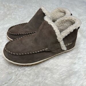 L.L. Bean Women's Mountain Slippers Boot Mocs Shoes Dark Cement Brown Size 7
